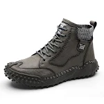 Botas de algodão masculinas tamanho grande, sapatos de algodão forrados com veludo, cano alto para aquecer seus pés no inverno. — foto 3