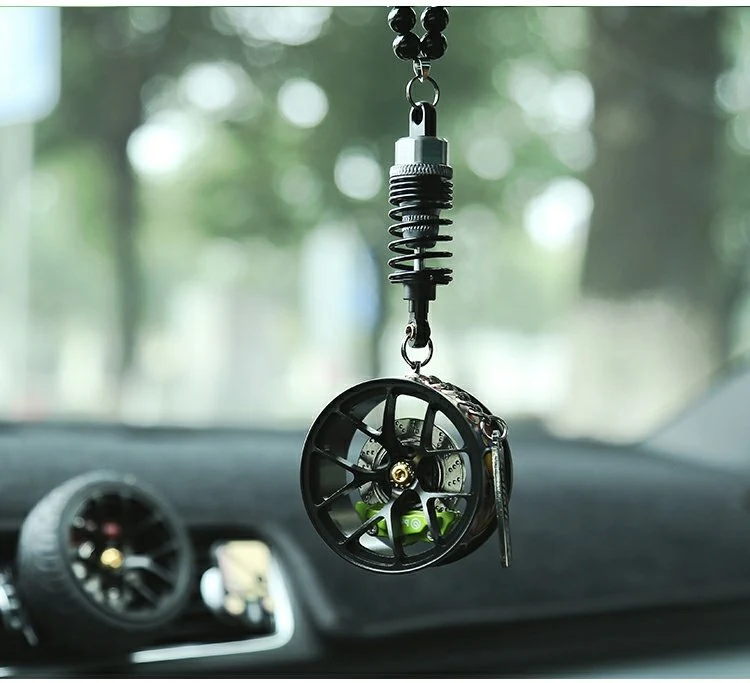 Title 2, Wheel Hub Design Car Rearview Mirror Pendant. E...