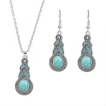 Brincos e colar femininos vintage com flores Conjunto elegante de joias florais. Design atemporal e perfeito para realçar sua beleza em ocasiões especiais. — foto 15