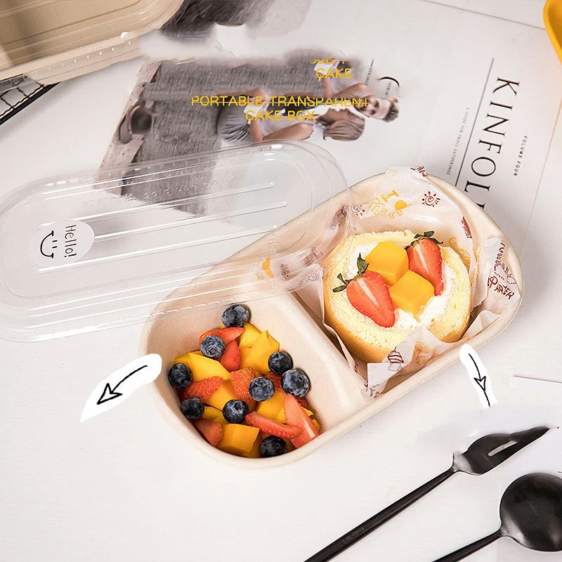 Title 5, Two Grid Bento Cake Roll Packaging Box. Securel...