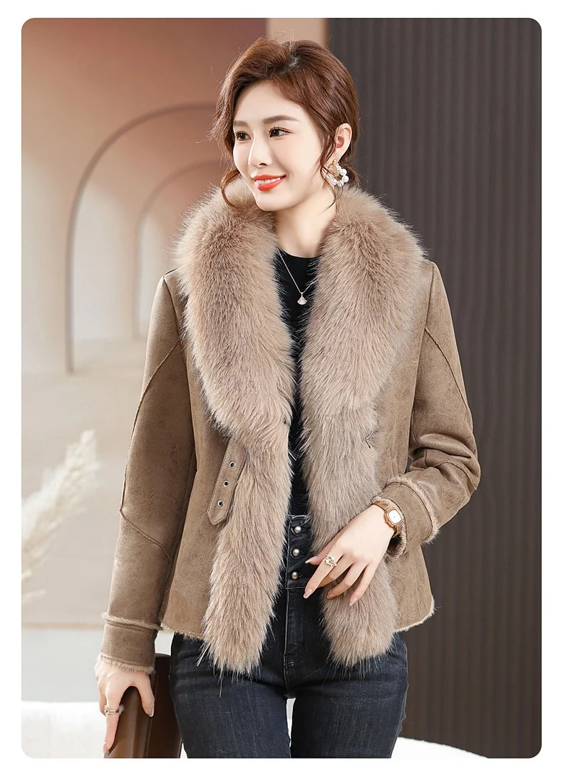 Fur Integrated Women's Short Coat Southern Winter Temperament Stylish and warm. Perfect for winter. Embrace the cold wit — photo 31