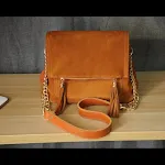 Dames leren opvouwbare crossbody tas met kwast, ideaal voor dagelijks gebruik en reizen, groothandel van één stuk. — foto 3