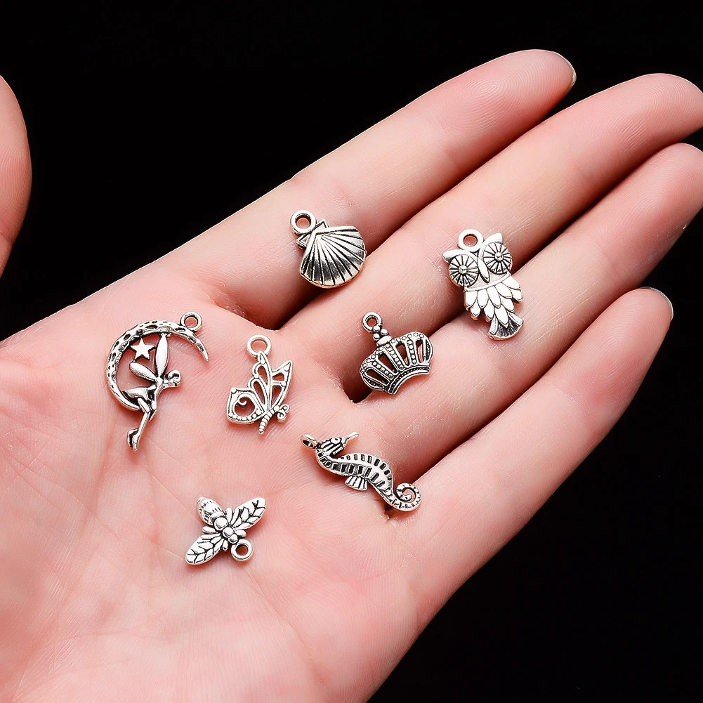 Armband Ketting Legering Kleine Bedel 100 Tibetaans Zilveren Bedels Maak je eigen sieraden! Ideaal voor gepersonaliseerde kettingen en armbanden. — foto 1