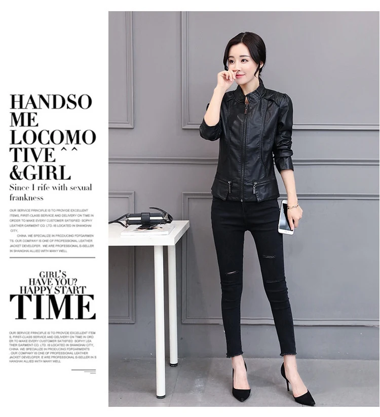 Title 14, New Korean Style Motorcycle Leather Coat for Sp...