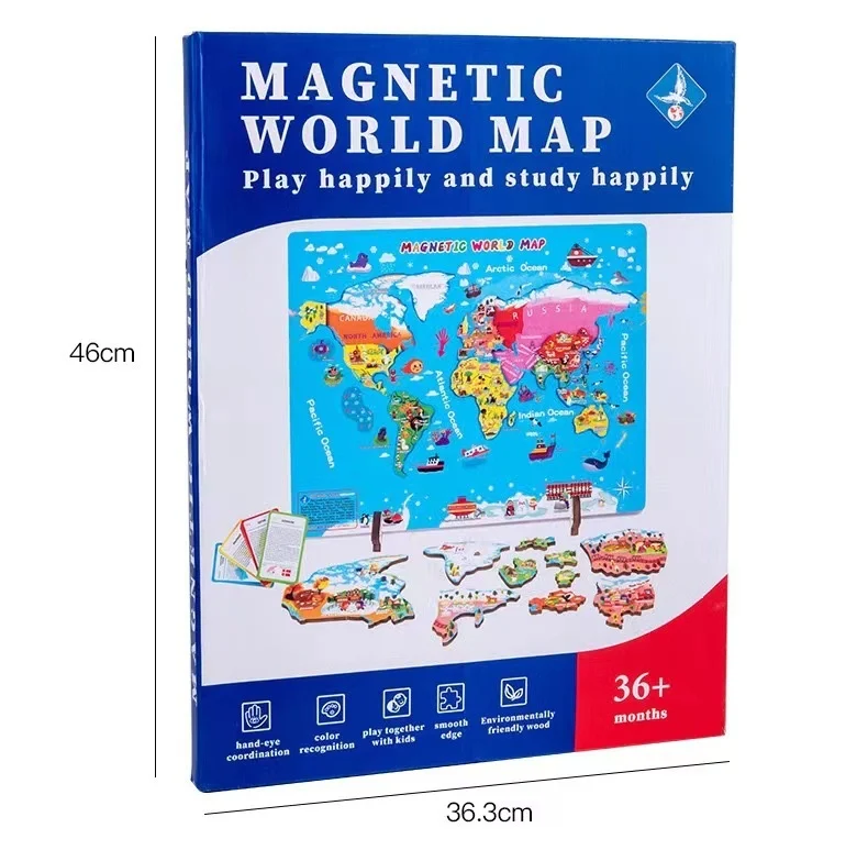 Quebra-Cabeça Magnético de Mapa de Madeira Brinquedo Educativo Infantil Aprenda Geografia de Forma Divertida Desenvolva Habilidades — foto 21