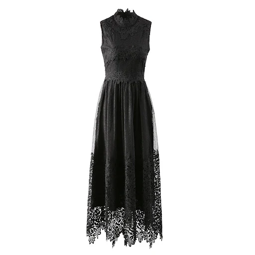 Title 10, Water Soluble Stitching Lace Sleeveless Dress