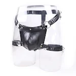Men's Black Leather Chastity Pants with Lock. Experience secure bondage and ultimate control. Enjoy the comfort and plea — photo 7