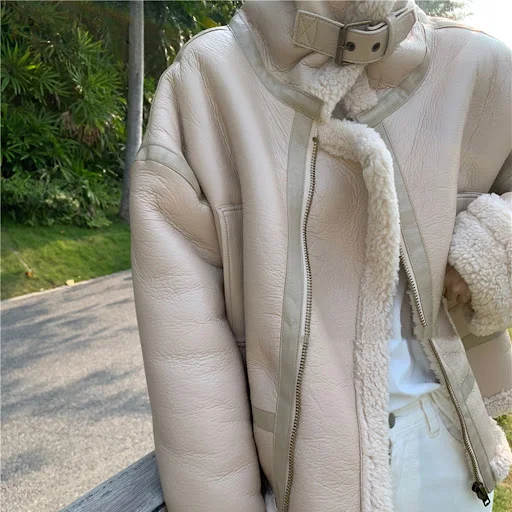 Title 3, Cappotto in lana di agnello spesso e caldo da d...