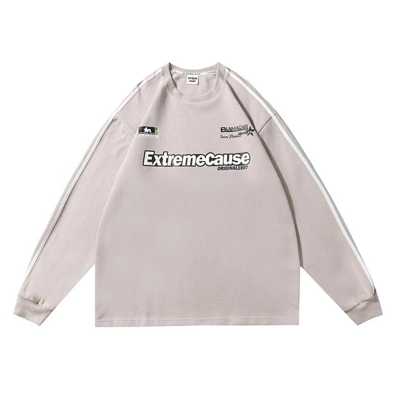 Suéter masculino retrô com listras laterais estilo corrida. Conforto e estilo vintage combinados para um visual esportivo e moderno. — foto 5