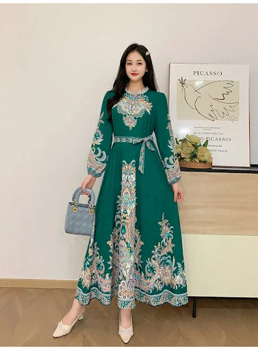 Title 2, Single-breasted Court Style Vintage Printed Wid...