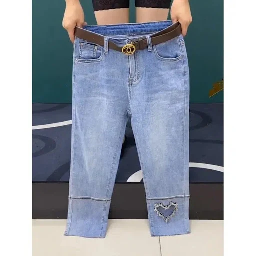 Title 4, Jeans Feminina Fashion Love Hot Diamond, perfei...