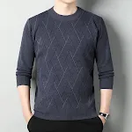 Męski Luźny Sweter Wielokolorowy Okrągły Dekolt Ciepły Zimowy Wygodny Styl Casual Uniwersalny, Idealny na Co dzień i Na Specjalne Okazje — zdjęcie 10