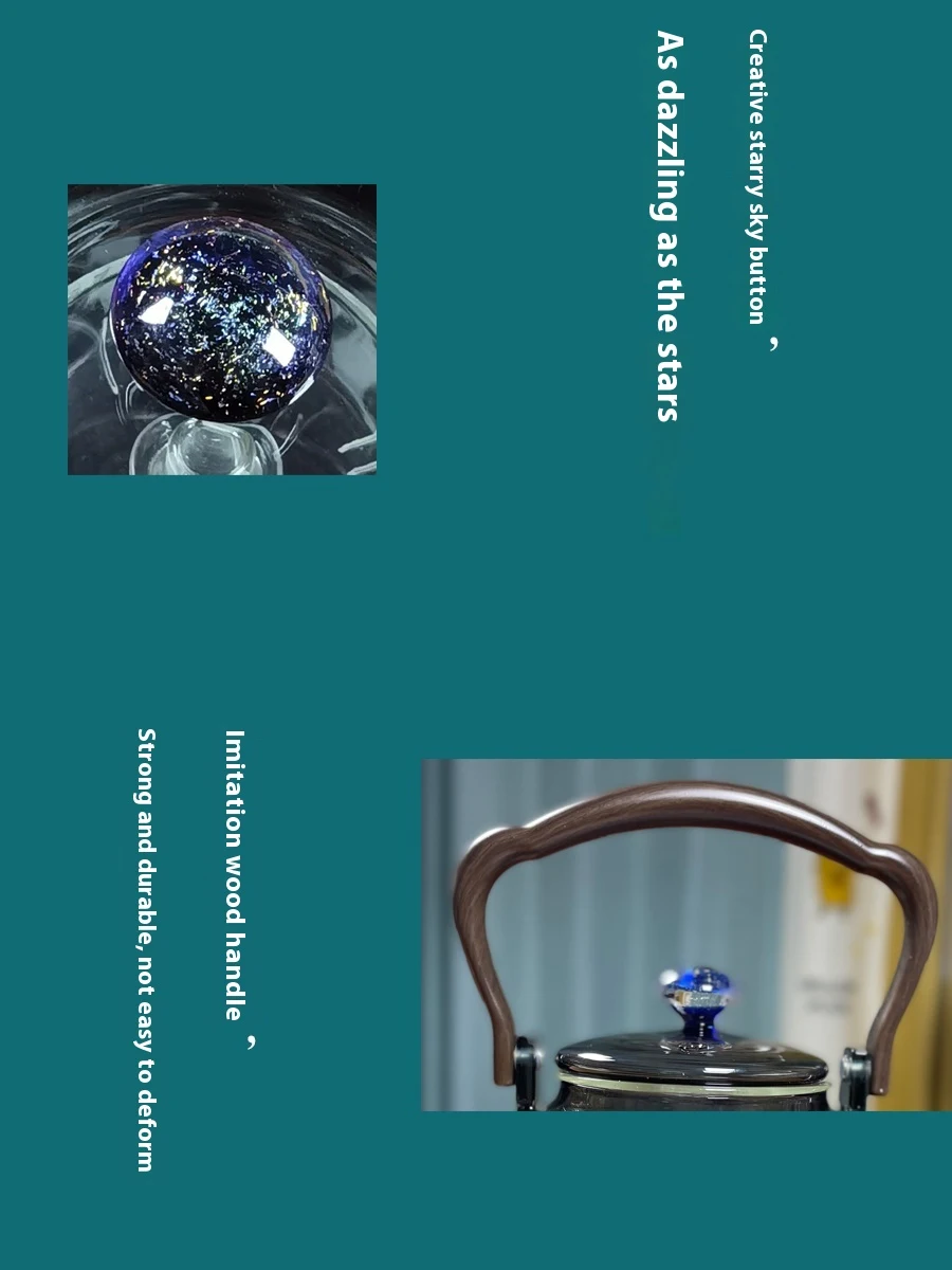 Title 6, High Borosilicate Glass Teapot with Lifting Bea...