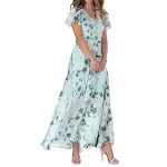 Women's Short Sleeve Printed Chiffon Dress — photo 6