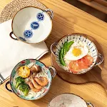 Binaural Soup Vintage Ceramic Noodle Bowl Ramen. Large soup basin tableware, perfect for enjoying your favorite soups an — photo 10
