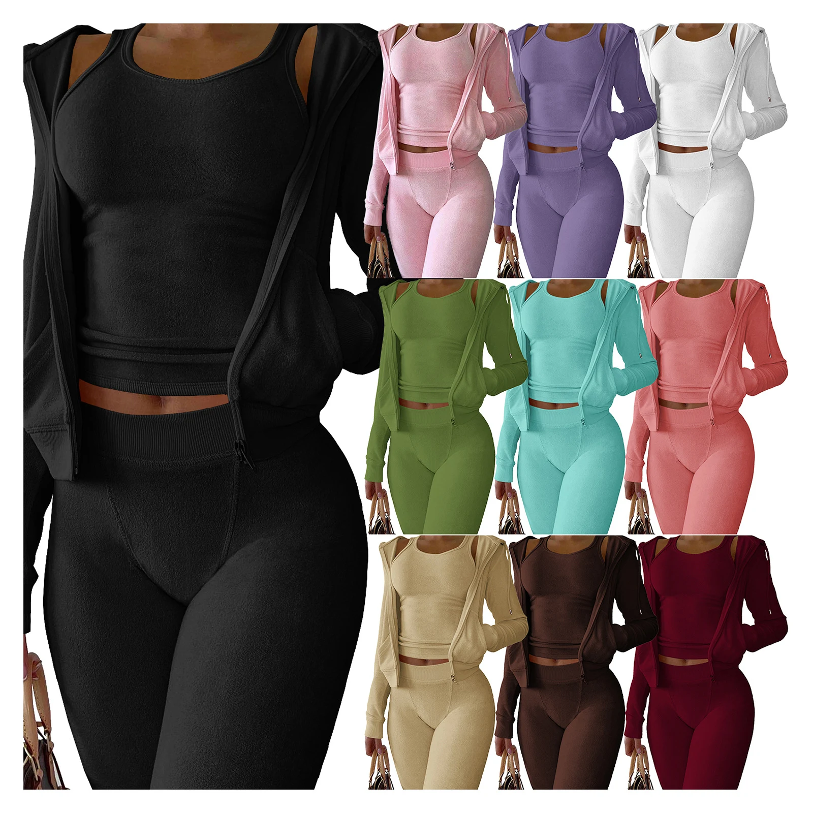 Title 4, Completo tre pezzi donna autunno inverno con gi...
