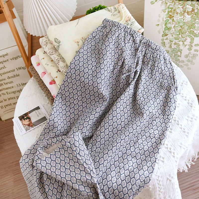 Straight Cotton Loose Home Pants Pajama Pants With Pockets, Comfortable for Home or Outside Wear, Relaxed Casual Style. — photo 3