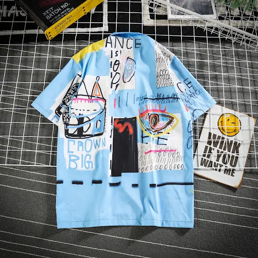 Title 5, New Letters Graffiti Flower Mens Short Sleeve ...