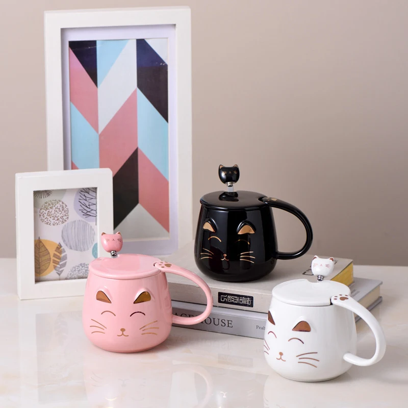 Creative Cartoon Animal Cat Shape Ceramic Breakfast Cup, ideal for cereals, milk and coffee. Enjoy your breakfast in a f — photo 5