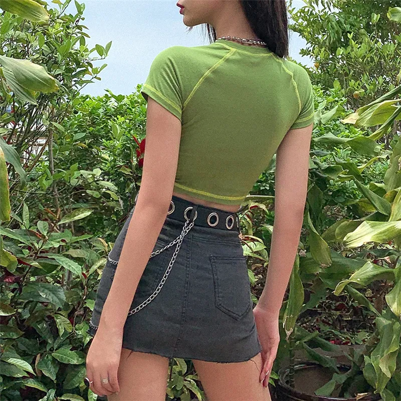 Women's short-sleeved printed slim-fit navel casual T-shirt, perfect for summer, comfortable and stylish, a fashionable, — photo 4