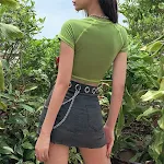 Women's short-sleeved printed slim-fit navel casual T-shirt, perfect for summer, comfortable and stylish, a fashionable, — photo 4