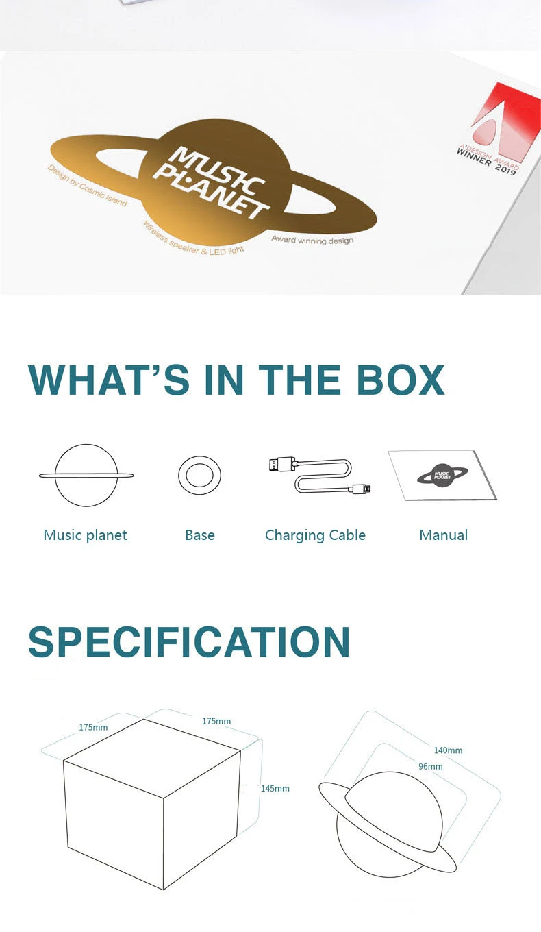 Title 8, Music Planet Bluetooth Audio Gift Atmosphere Li...