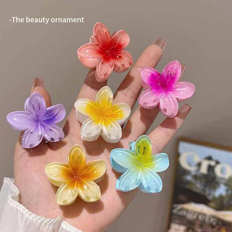Title 5, 4cm Sweet Girl Plumeria Rubra Barrettes for Fem...