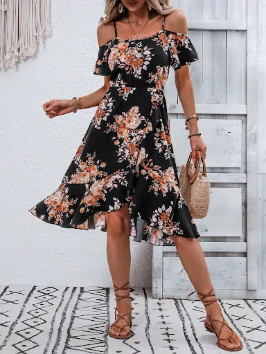 Title 6, Vestido con tirantes y cintura elástica con est...