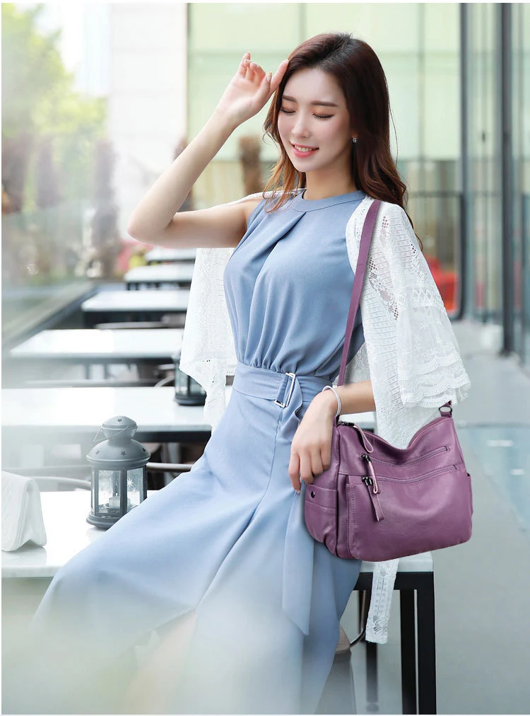 Soft Leather Fashion Portable Mother Bag for Middle-aged and Elderly Women. Comfortable, stylish, and practical shoulder — photo 7