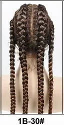 Peruca Front Lace Sintética com Quatro Tranças — Visual Natural e Sofisticado, Confortável e Perfeita para um Look Despojado e Moderno. — foto 6