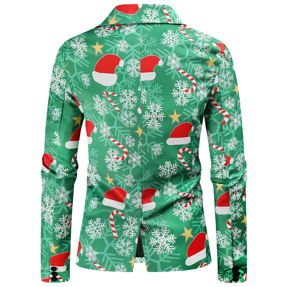 Jaqueta Casual Masculina com Estampa de Natal Elegância Festiva e Conforto Ideal para Celebrações e Reuniões de Fim de Ano Design Atraente e Sofisticado — foto 10