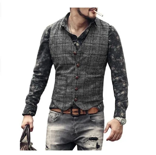 Title 4, Fashion Plaid Punk Jacket Striped Flower V-Neck...