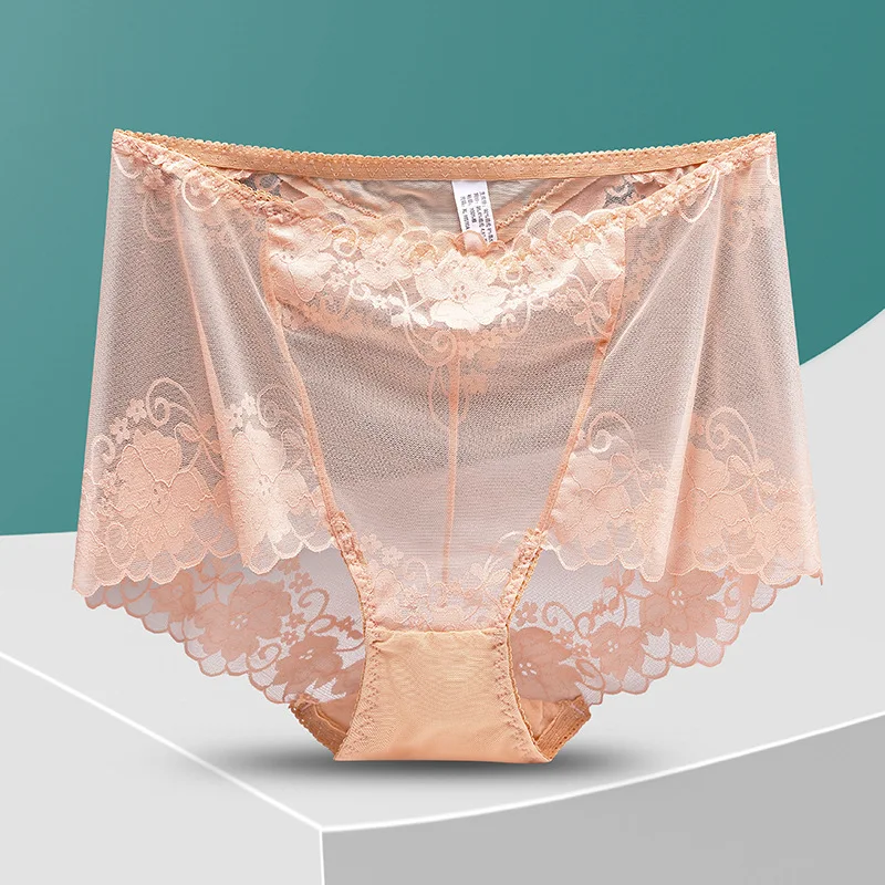 Braguitas de encaje de cintura alta para mujer, ahuecadas y transparentes, para una sensualidad sutil y una comodidad elegante. — foto 4