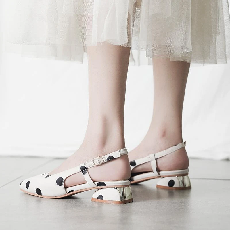 Women's Buckle Baotou Sandals, Fairy Style, Pointed Thick Heel, perfect for adding elegance and a touch of fantasy. — photo 5