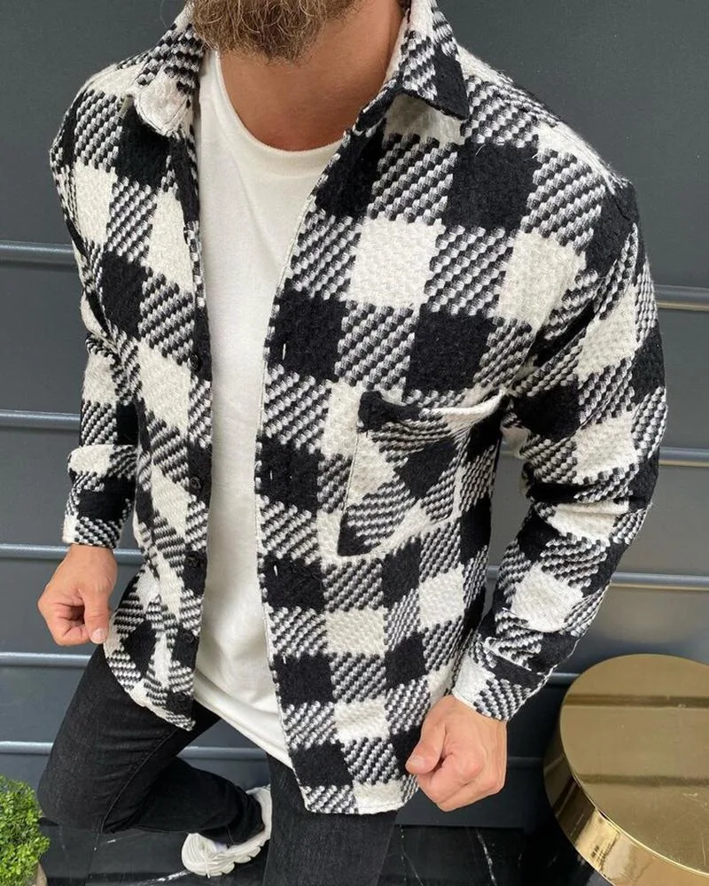 Title 6, Jaqueta masculina com estampa houndstooth de bo...