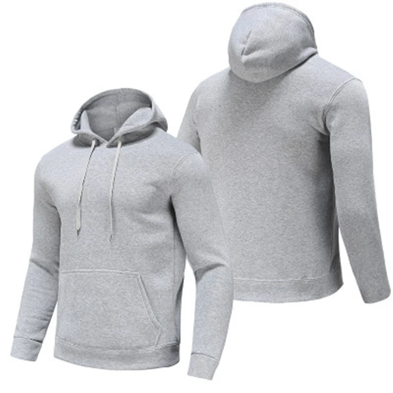 Title 12, Mens pure color blank hooded sweater with velv...