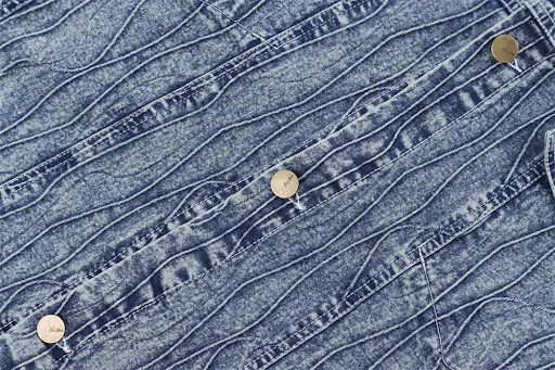 Title 11, Giacca di Jeans Jacquard Stone Washed da Uomo e...