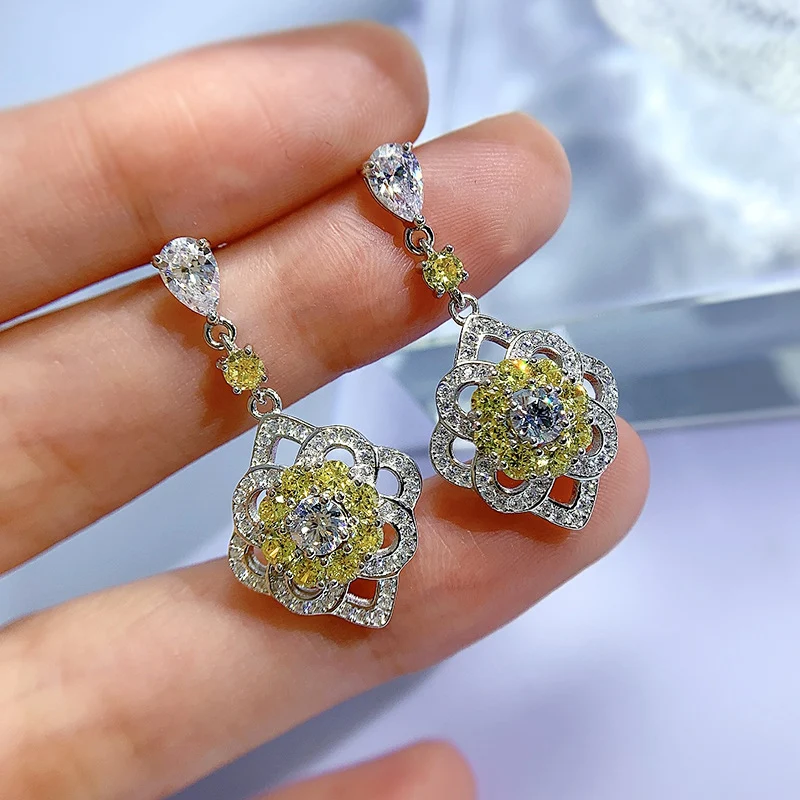 Title 1, Sterling zilveren micro-ingezette gele diamant ...