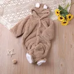 Jesenji i zimska koraljna fliska haubica dugim rukavima romper toddler sladak topli kombinezon — foto 11