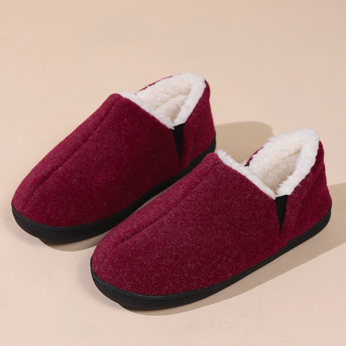 Title 3, Comfortable winter ankle wrap slippers with fur...