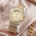 Reloj de cuarzo de diale grande de diamantes para hombres — foto 8