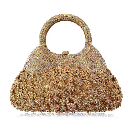 Title 3, Bolsa de noite feminina artesanal com diamantes...