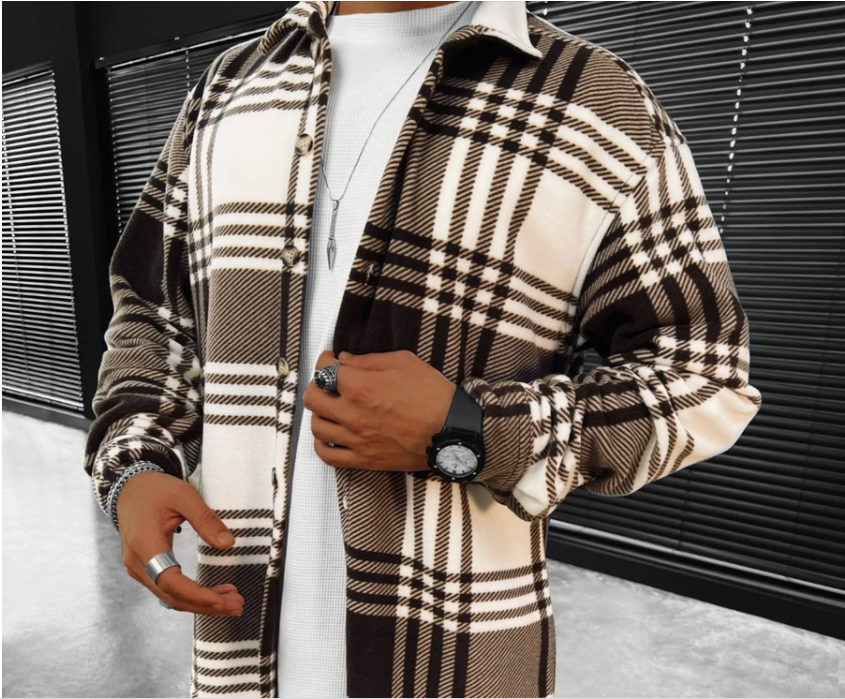Title 9, Camisa masculina manga longa com lapela e estam...