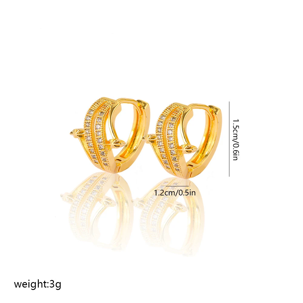 Title 19, Brincos de ouro com zircônia incrustada, multi-...