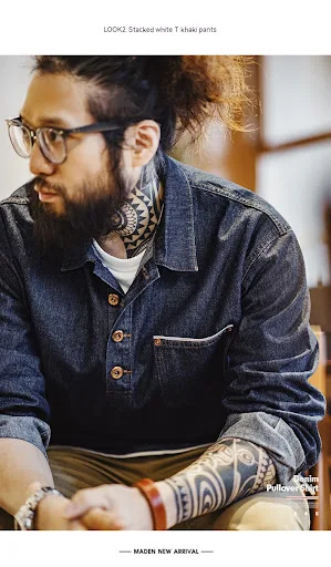 Title 6, Mens American Retro Denim Shirt classic denim...
