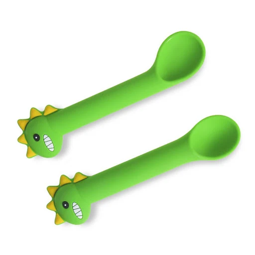 Title 3, Baby Grid Plate Training Fork and Spoon Set. En...