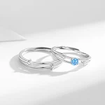 Anillos de pareja de plata de ley 925 con diseño INS, elegantes y románticos. Perfectos para celebrar el amor y la conexión especial. — foto 4