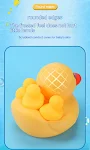 Baby bath toys with small and big yellow ducks, squeeze and sound feature, offering safe and fun water play for infants — photo 7