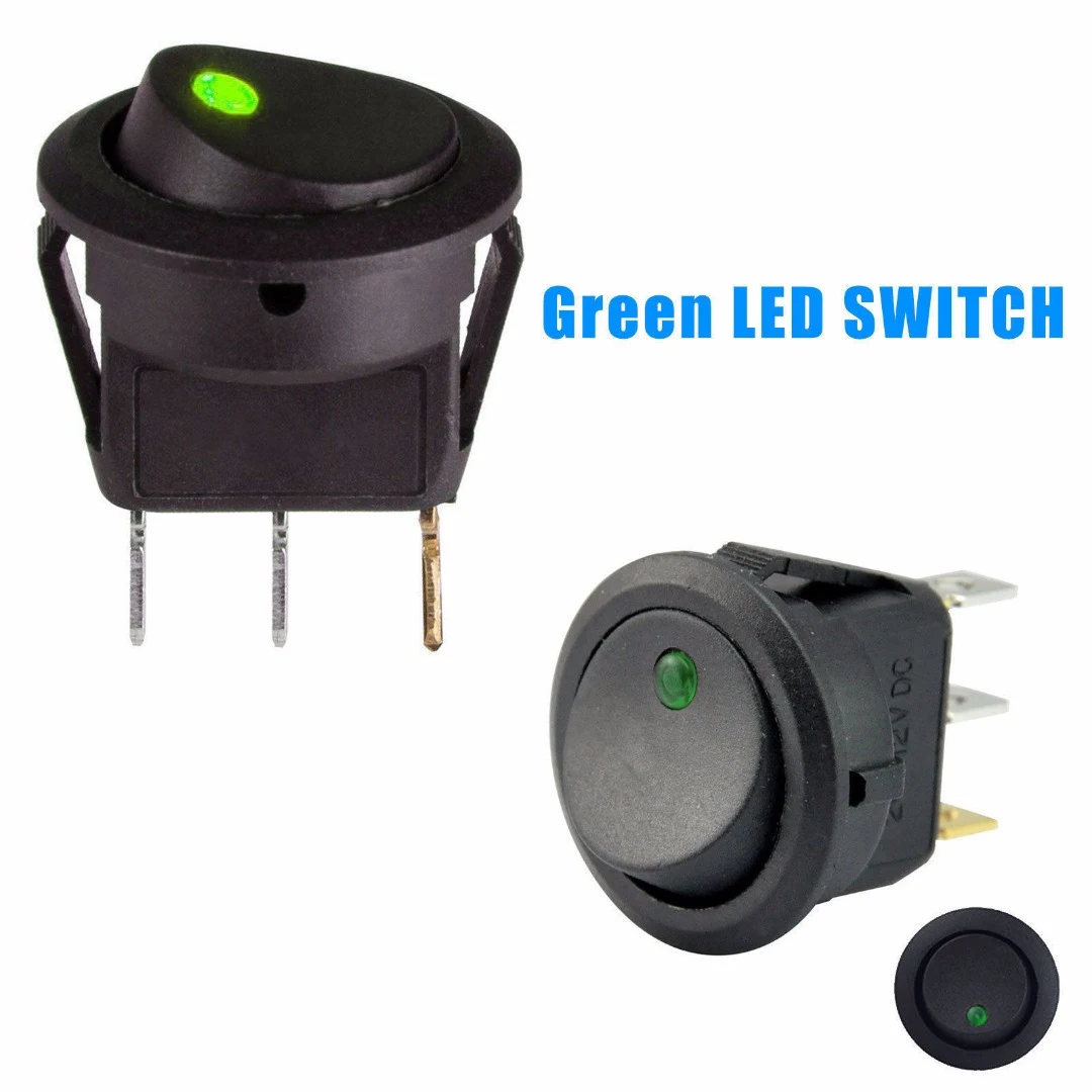 12V Car Round Button Switch, waterproof and easy to install. Control lights, horns and accessories, enhancing vehicle sa — photo 2