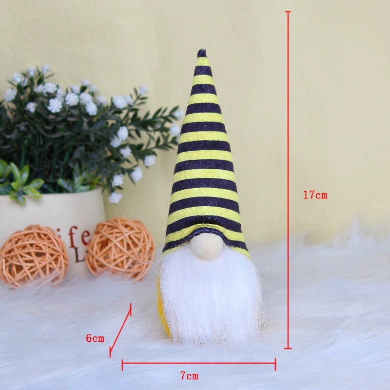 Boneca Sem Rosto Fofa de Abelha para Festivais. Enfeites de Gnomo de Abelha para Decoração. Decore com estas abelhas adoráveis para alegrar! — foto 18